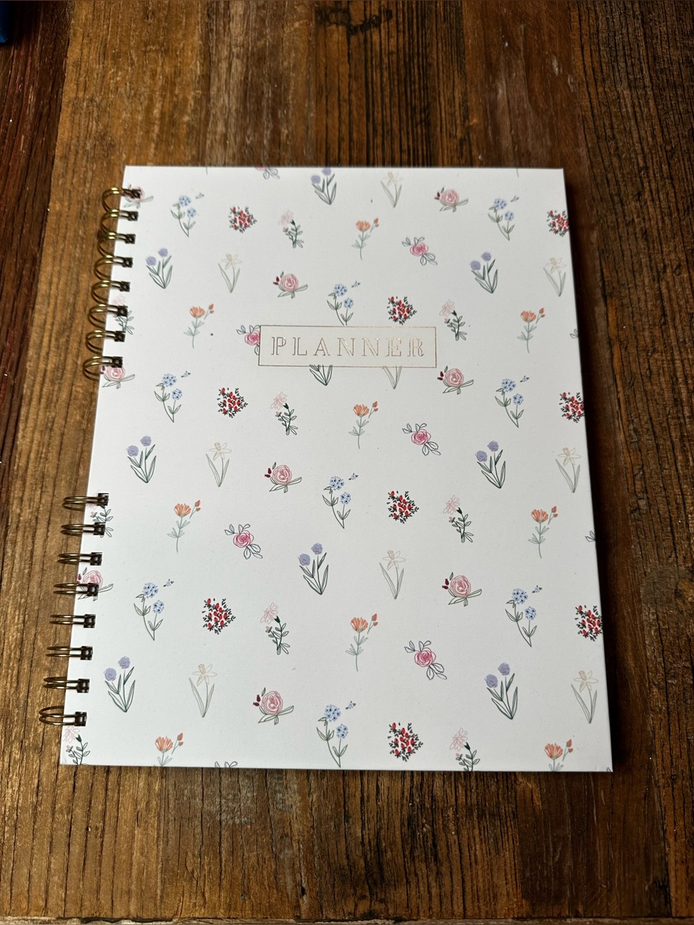 Floral White Spiral-Bound Planner for 2021
